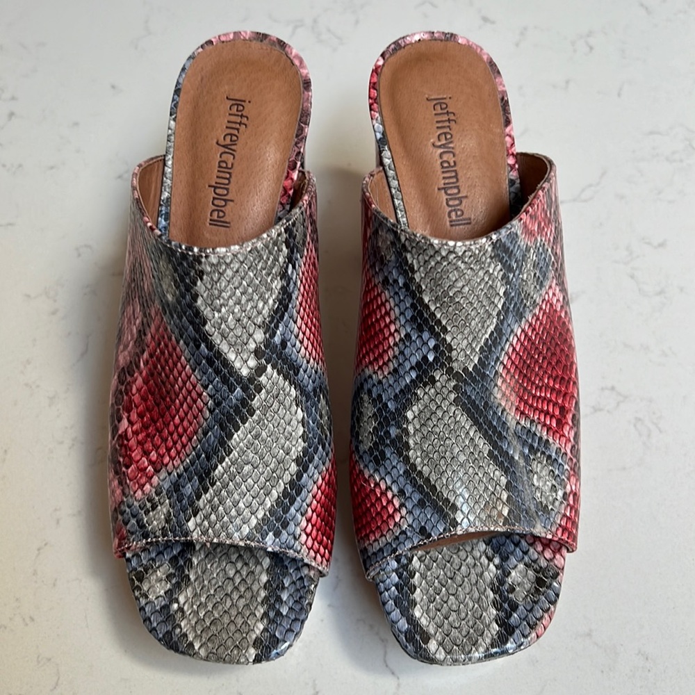 Platform snake print Jeffrey Campbell heels